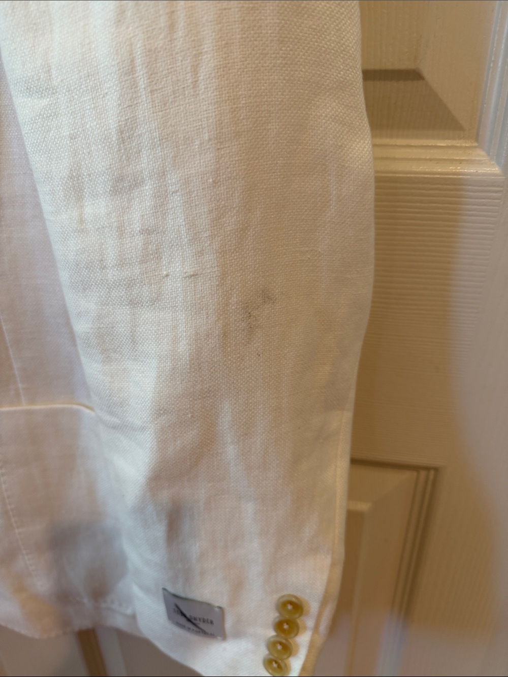 Todd Snyder White Linen Blazer with Gold Buttons Sz 40S.  SEE PICTURES. - Picture 3 of 11